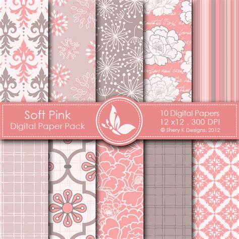 soft pink digital papers shery  designs
