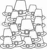 Pilgrim Coloring Hats Printable Kids Pages Thanksgiving sketch template