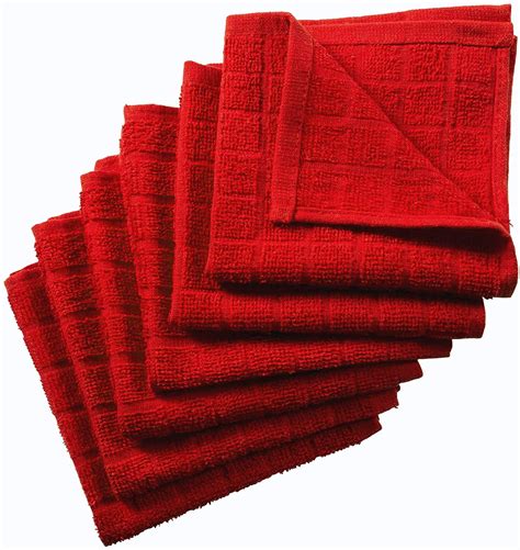 cotton terry dish cloth  pack red    inches  gsm