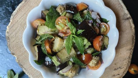 mediterranean roasted eggplant salad