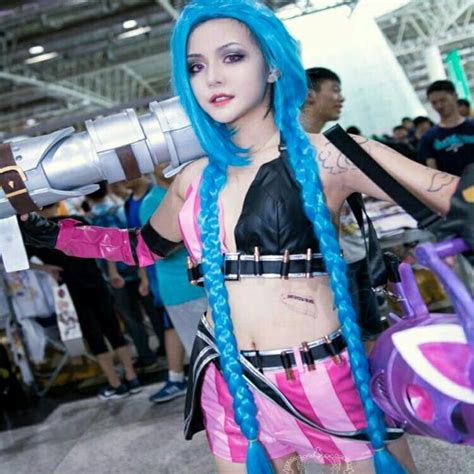 New Jinx Cosplay Lol Game Pink Pu Full Set Costume With Sock Not