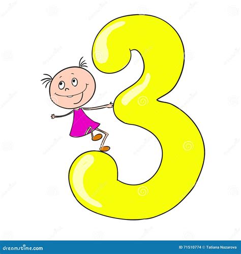 funny numbers  cartoon characters children  stock illustration