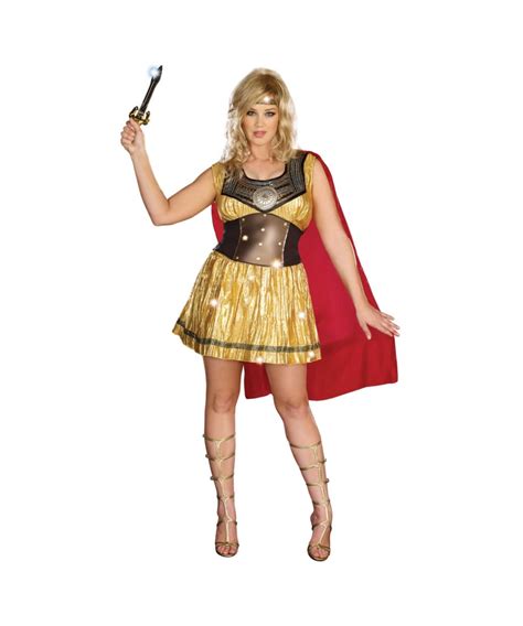 Golden Warrior Plus Size Costume Women Roman Costumes