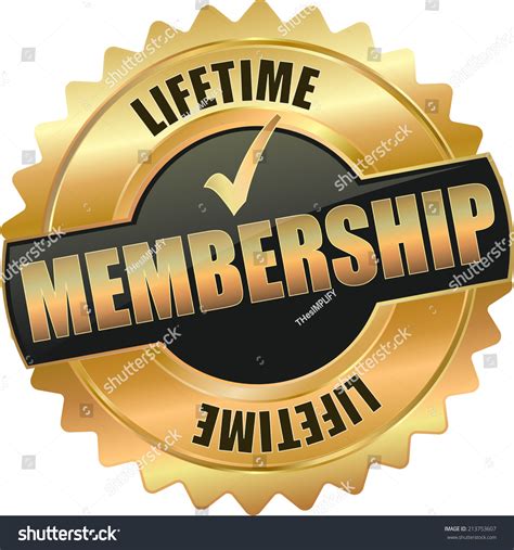 gold lifetime membership sign vector de stock libre de regalias