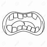 Mouth Monster Teeth Outline Zombie Drawing Icon Line Coloring Thin Open Template Getdrawings Crooked Clipartmag Pages sketch template