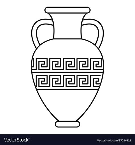 ancient vase icon outline style royalty  vector image ancient