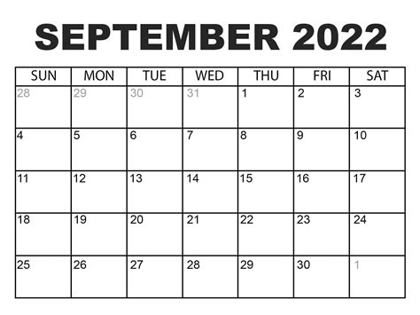 september  calendar  holidays printable holidays marker
