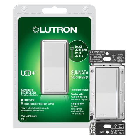 lutron sunnata touch dimmer  led tech stcl ph wh  home depot