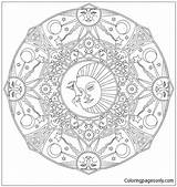 Celestial Pages Haven Creative Coloring Mandalas Mandala Online Color Coloringpagesonly sketch template