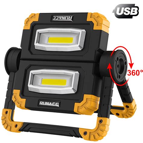led work light usb rechargeable power bank   lm working lights  handle  stand