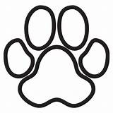Paw Outline Print Dog Clipart Cliparts sketch template