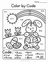 Math Color Code Easter Spring Simple sketch template