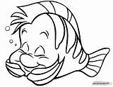 Flounder Sebastian Colorare Dorme Disneyclips Picturethemagic Sirenetta sketch template