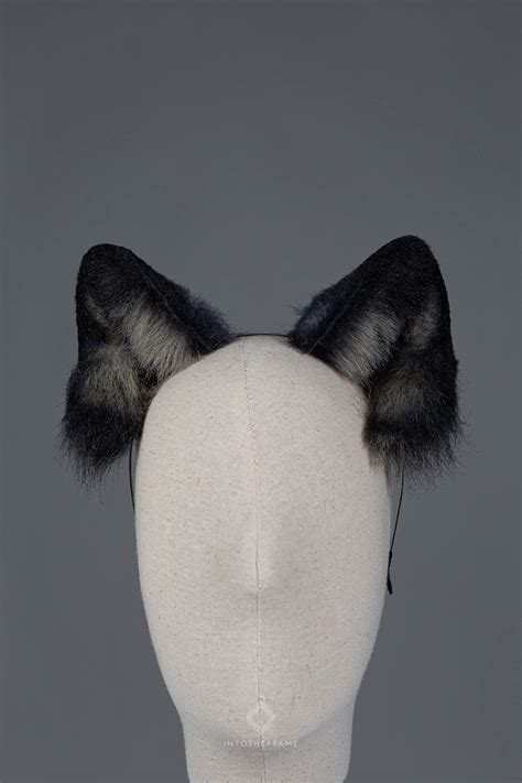 stock wolf ears realistic grey etsy
