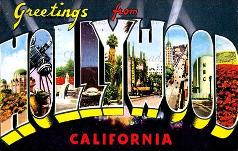 greetings from hollywood vintage large letter postcard digital