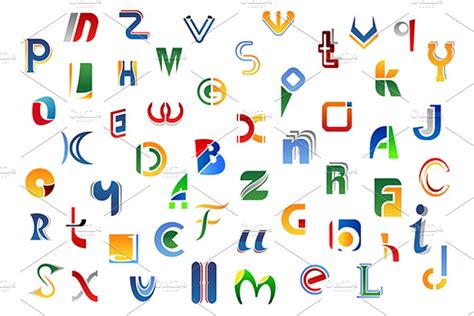 alphabet letters  symbols custom designed graphics creative market
