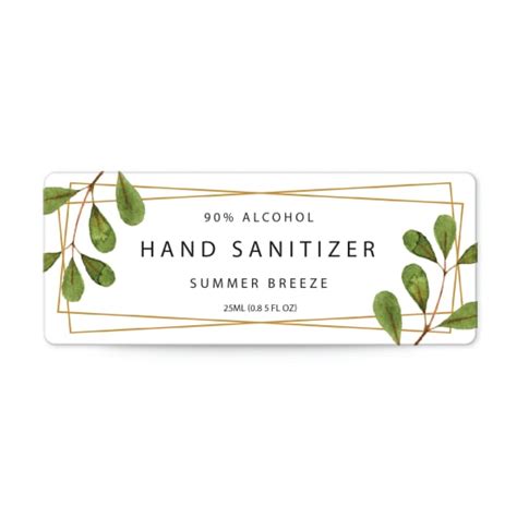 hand sanitizer label template