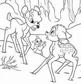 Coloring Bambi Friends Pages Kids Print Color sketch template