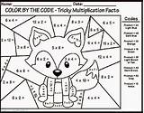 Multiplication Color Worksheets Coloring Number Math Printable Read Grade Sheet sketch template