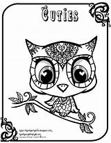 Coloring Owl Pages Cute Owls Baby Sheet Cuties Printable Color Animal Kids Print Tumblr Sheets Pg Adult Creative Doodle Eyes sketch template