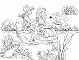 Gretel Hansel Coloring Lake Pages Crossing Duck Back Printable Dot Categories sketch template
