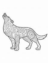 Adults Wolves Coloring4free Mycoloring sketch template
