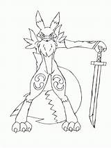 Renamon Coloring Digimon Popular Drawings Pages Choose Board Lineart sketch template