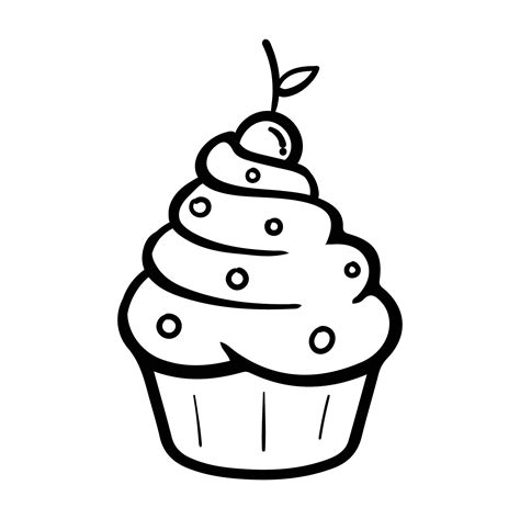 printable birthday cupcake outlines printableecom