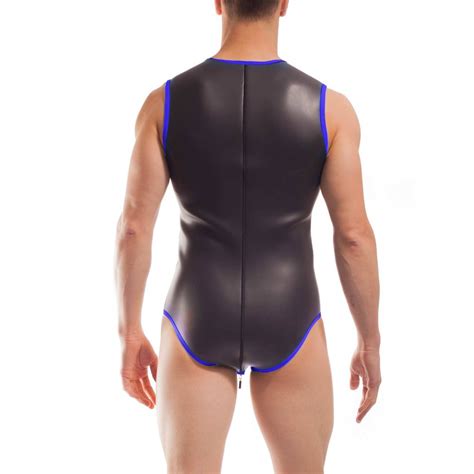neopren body swim suit mattglanz royalblau wojoer