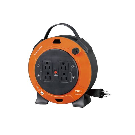 linkhome cord reel  ft extension cord  power outlets  awg sjt