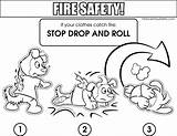 Safety Coloring Fire Pages Drop Roll Stop Colouring Smoke Printable Kids Detectors Resolution Test Rules Safe Meeting Place High Medium sketch template