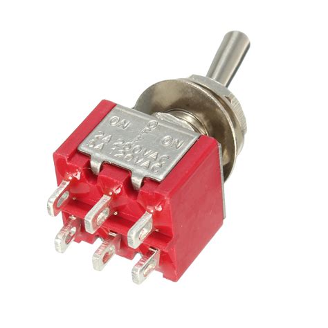 red miniature toggle switch dpdt     pins  position  vac  vac sale