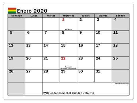 calendario enero bolivia michel zbinden es