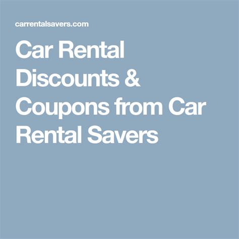 car rental discounts coupons  car rental savers rental car