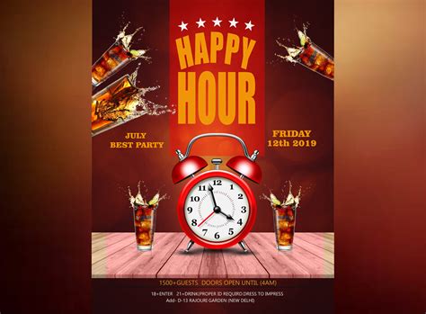 happy hour poster  mohd aarish  dribbble