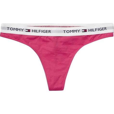 Tommy Hilfiger Womens Iconic Cotton Thong Raspberry