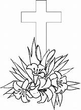 Coloring Pages Printable Cross Easter Kids Good Friday Crosses Print Flowers Drawing Color Lily Christian Book Colouring Jesus Children Pintables sketch template