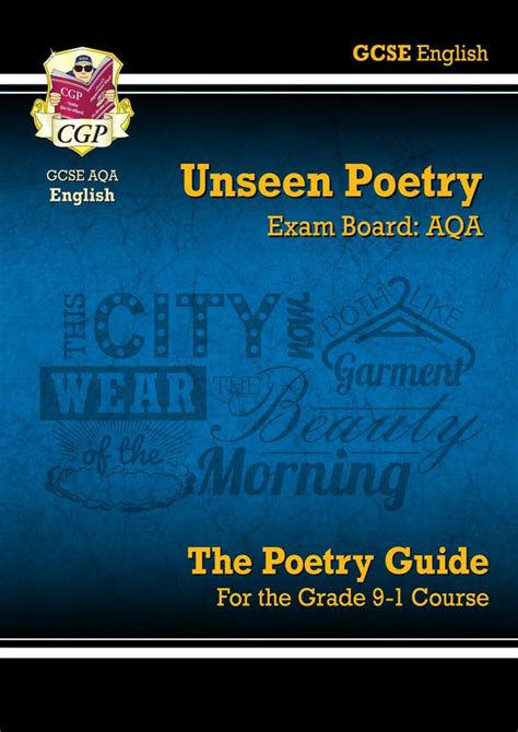 gcse aqa grade   english literature unseen poetry guide book  cgp
