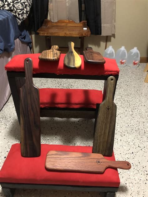 Homemade Spanking And Pegging Bench Paddles Are From Compass Rose