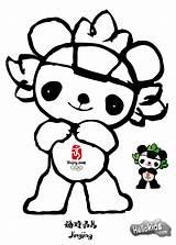 Coloring Olympic Mascot Mascots Pages Jingjing Olympics Beijin Games Kids Huanhuan Visit Hellokids sketch template