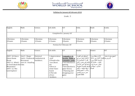 monthly planner  grade  world school oman