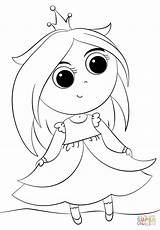 Princess Coloring Pages Cute Kawaii Little Printable Cartoon Anime Color Baby Drawing Print Prints Book Rocks Categories sketch template