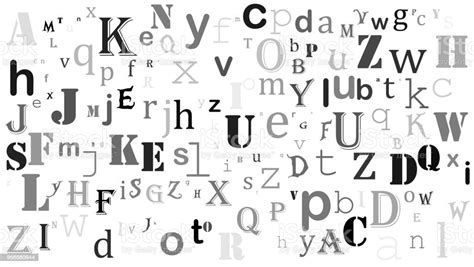 random letters english alphabet background design on white stock