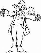 Scarecrow Coloring Pages Printable Kids Fall Color Scare Getdrawings Getcolorings Halloween Choose Board sketch template