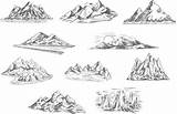 Mountain Sketch Valley Rocky Vector Clip Sketches Illustrations Landscapes Hiking Nature Paintingvalley Sketched sketch template