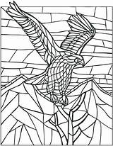 Mosaico Mosaicos Eagle Dover Bird Pintar Vitraux Adultos Coloriage Adult Sheets Animais Colorier Doverpublications Complexes Coloriages Colorida Abstrata Déco Modèles sketch template