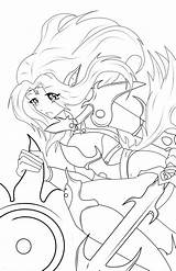 Succubus Valkyrie Lineart sketch template