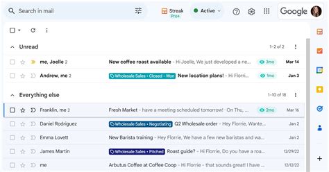 organize  gmail inbox streak