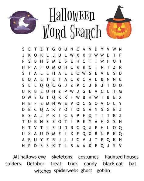 printable word searches  halloween