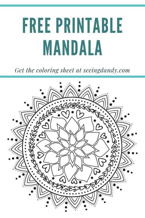 mandala coloring sheet  printable  stress relief  dandy